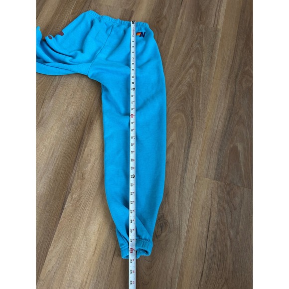 Aviator Nation Aspen Colorado Sweatpants neon Blue Rainbow Logo Joggers XS - Picture 9 of 10